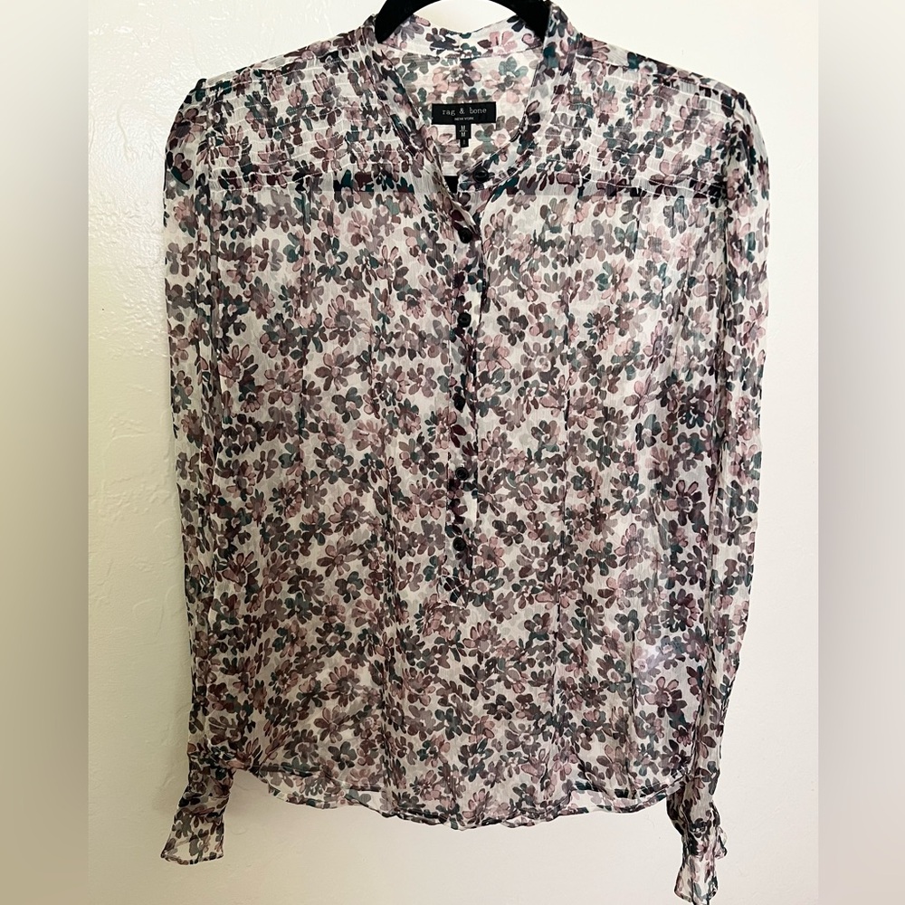 Rag & Bone Susan Silk Floral Blouse